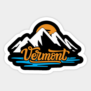 Retro Vintage Cool Vermont Mountains Gift Sticker